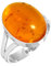 Jeweloporium 925 Silber Ringe für Frauen Größe 50(15.9) Orange Bernstein Edelstein Jahrgang Silber Ringe Ostern Geschenk Solitär Schmuck