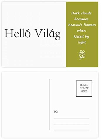 Hallo World Ungarische Poesie Postkarten-Set, Danksagungskarte, Postkarte, 20 Stück