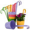 UNUS Nature by Kolibri Lot de 14 Pots de Fleurs Suspendus, Cache-Pot colorés en métal, Rond 13cm