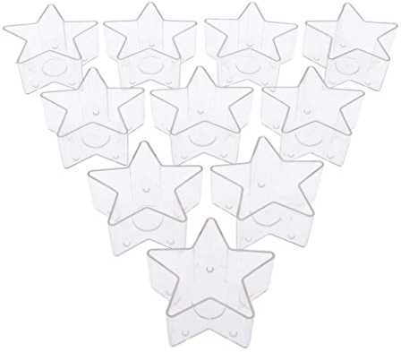 chiwanji 10x Square Star Teelichthüllen leer Hüllen Teelichtschale zum Teelichter gießen Kerzenherstellung, 5,5 x 2,5 cm