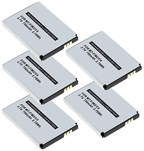 MeXXstar 5 x Akku für AVM Fritz!Fon MT-F / M2 / C4 / C5 / 312BAT006 (Li-Ion - 750mAh/2,78Wh) (5X)