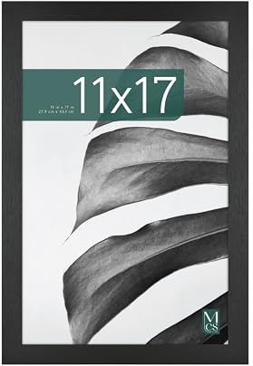 MCS Studio Gallery 27,9 x 43,2 cm Bilderrahmen, Schwarze Holzoptik, MDF-Holz, Rechteckiger Fotorahmen für Fotos, Poster und Kunstdrucke (1er-Pack)