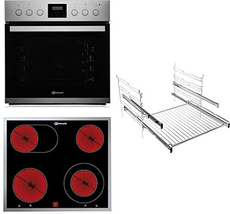 Bauknecht HEKO 466 Hydro Herd-Kochfeld-Kombination /Glaskeramik-Kochfeld (60 cm) / Hydrolyse-Reinigungsfunktion / Backauszug mit 2 Ebenen / Garraumvolumen 65 Liter / PowerHeißluft [Energieklasse E]