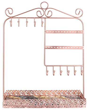 BESPORTBLE Metall Ohrring Halter Veranstalter Schmuck Display Ständer Ohrring Veranstalter Ständer Schmuckhalter Veranstalter Handtuch Display Baum Eingang Wohnkultur Roségold