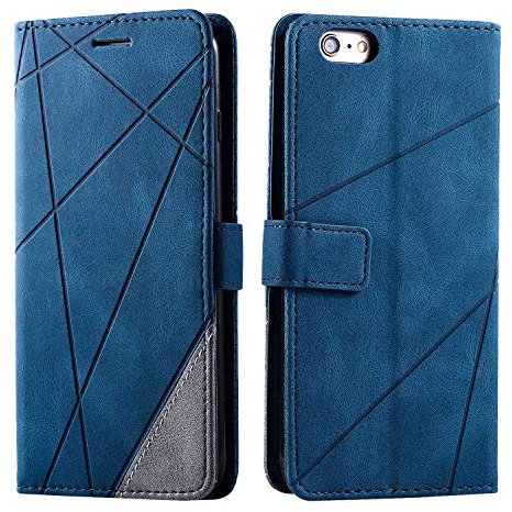 SONWO Case for iPhone 6S Plus/iPhone 6 Plus Case, Premium Leather Flip Wallet Case Magnetic Closure Card Slots Kickstand Phone Case for iPhone 6S Plus/iPhone 6 Plus, Blue