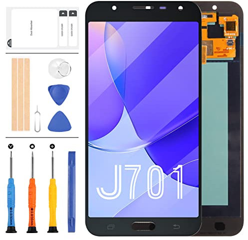 LADYSON Écran LCD de rechange pour Samsung Galaxy J7 Neo 2017 J7 Nxt SM-J701 J701M J7 Core J701F - Écran tactile numériseur en verre (OLED, noir)