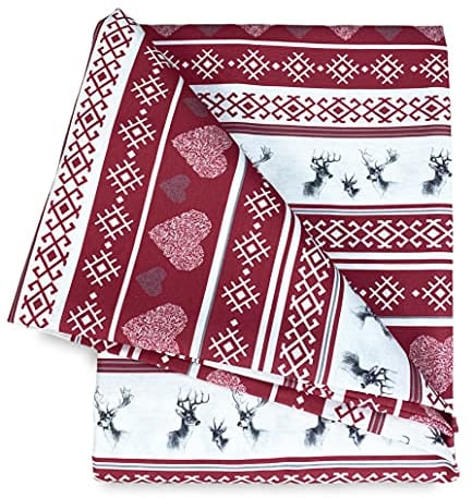 La biancheria per la casa TOVAGLIA in COTONE in stile montanaro CERVINO rosso - Cm. 140x180 x6 persone