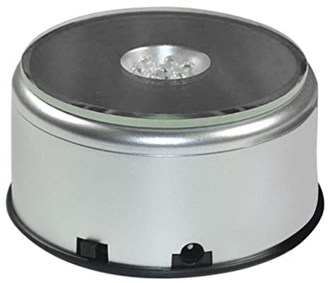Fenteer Turntable Display Stand Turner für Crystals Glass LED Beleuchtet