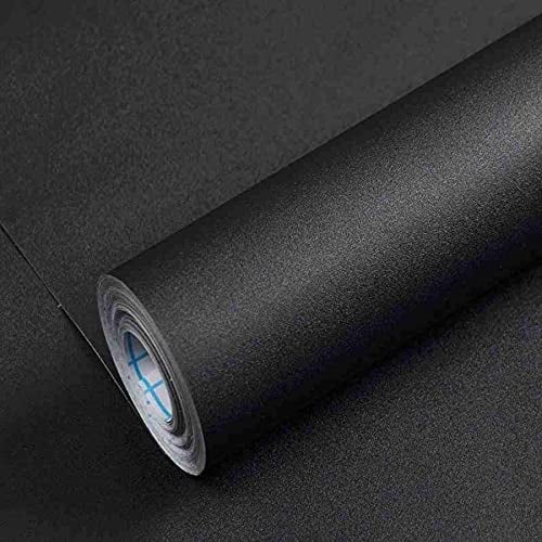 40cm x 300cm Carta Adesiva per Mobili Nero Pellicola Autoadesivo Mobili Carta da Parati Nero Impermeabile Vinilica Decorativa Bagno Cucina Camera da Letto Parete Desktop