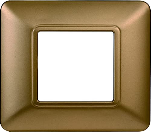 PLACCA IN TECNOPOLIMERO COMPATIBILE CON SERIE BTICINO MATIX 2-3-4-6 MODULI COLORI ASSORTITI (2 MODULI, ORO)