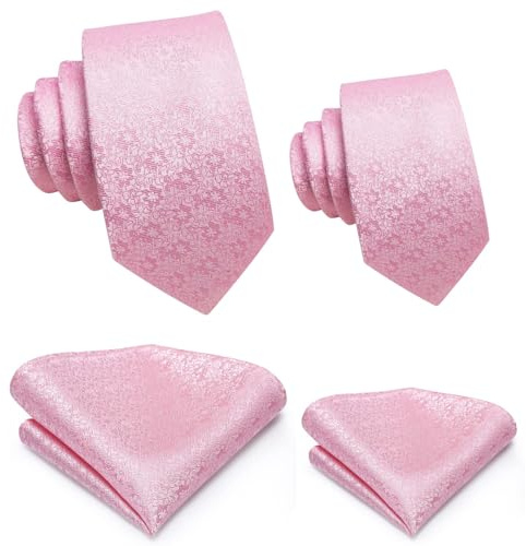 Hi-Tie Krawatten-Set aus Jacquard-Stoff, quadratisch, für Hochzeit, Party, formelles Geschenk