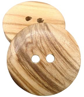 BOTIBOTON - 50 Olivenholzknöpfe - 2 Löcher - WENDBAR (10, 12, 15, 18, 20 und 25 mm) - Nähzubehör - Hergestellt und versandt aus SPANIEN (20 mm)