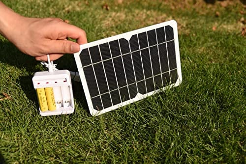 HUI YINGC Solar Power Charger with 5 Watt Portable Solar Panel for 1.2V AA & AAA Household Rechargeable Batteries, 5V USB Output for Cellphone or Other Batteries Needed Charging