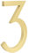 HASWARE Floating House Number 4 inch Stylish Door Numbers Alphabet Plaque Street Home Address Numerals (Small 3, Golden)