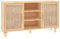 vidaXL Sideboard Schrank Anrichte Beistellschrank Kommode Mehrzweckschrank Standschrank Braun 105x30x60cm Massivholz Kiefer Natur-Rattan