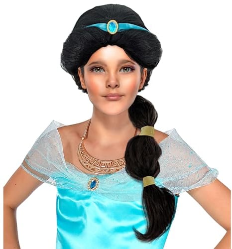 W WIDMANN MILANO Party Fashion - Perücke arabische Prinzessin, schwarz, Kunsthaar, Langhaarperücke, Märchen