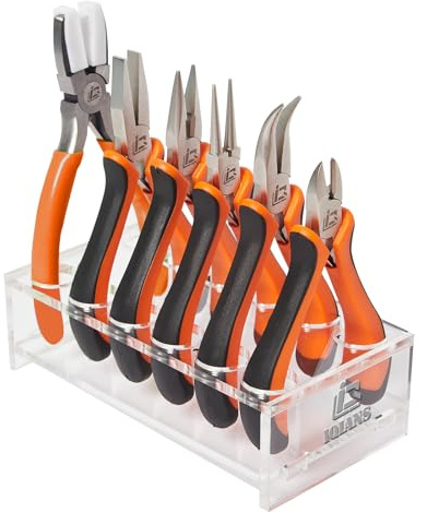 6PCS Jewelry Pliers Set with Acrylic Pallet, Needle Nose Pliers, Wire Cutters, Nylon Jaw Pliers etc. Jewelry Making Kit Tools for DIY Jewelry Repair, Wire Wrapping, Beading and Earring Crafts