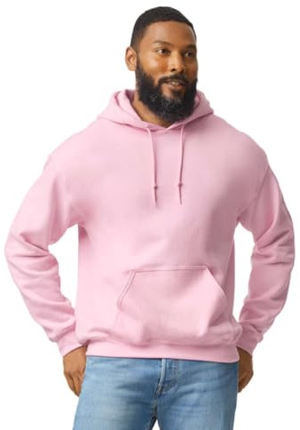 TICTEX Felpa Uomo con Cappuccio | Hoodie Uomo con Miscela Pesante e vestibilità Comoda | Ideale per la Vita Quotidiana e Lo Sport | Felpa Cappuccio Uomo | Light Pink, XXL