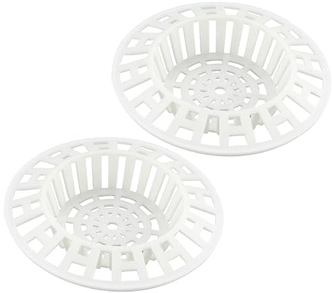 Lot de 2 filtres d'évier en plastique blanc - Pour cuisine, salle de bain, baignoire, douche