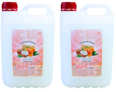 Familycom Confezione da 2 detersivi liquidi per lavatrice professionale Marsiglia colori tradizionali, 5 litri (2 pezzi da 5 L) 10 litri (cocco pesca)