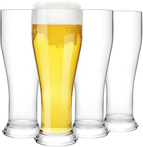 HAHASHOW Incassable Verres à Bière, 100% Tritan-Plastique Verres à Dégustation Vin, Convient pour le camping, Les fêtes, 480ml, Lot de 4