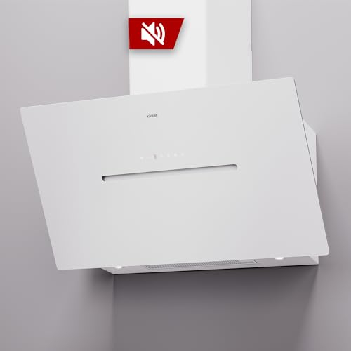 RADIALITIC KÜGERR patentierte Leisetechnologie | D8S90UP1G | 90cm leise Wand-Dunstabzugshaube | ab 35 dB - bis 765 m³/h | Abluft - Umluft | 2 Jahre Garantie | Glas | LED