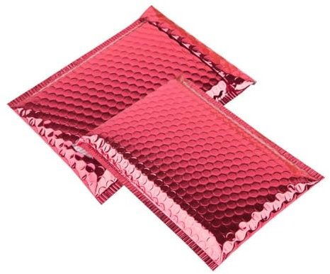 50 Stück individuelle Luftpolstertaschen, gepolsterte Versandtaschen mit bedruckter Versandtasche für Schmuck, Versandtaschen für Make-up-Kleidung, Rot, 40 x 30 cm