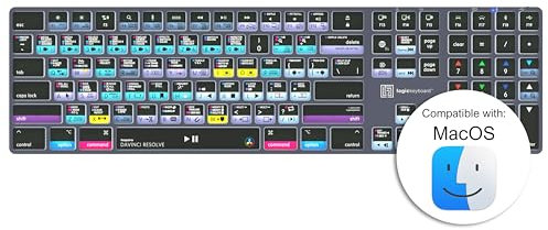 Logickeyboard Kabellose Hintergrundbeleuchtung Titan für die Bearbeitung in Blackmagic Davinci Resolve • p/n LKB-RESB-TM-US