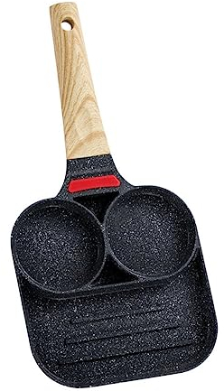 Garneck Eierbratpfanne Aus Antihaftbeschichteter Pfannkuchenpfanne Geteilte Bratpfanne Für Frühstück Küchen-hamburgerpfanne Mit Langem Griff Für Omeletts Und Sandwiches