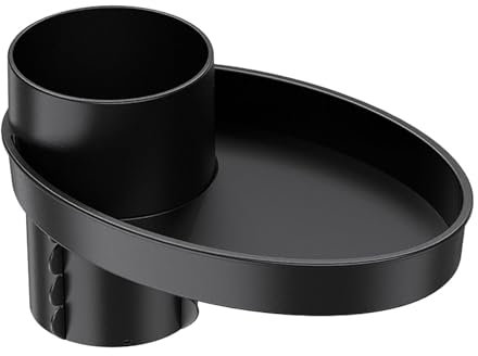 Car Seat Tray Cup Holder, Travel Tray for Kids Carseat Cup Holder with Food Trays, Storage Tray, Cup Snack Tray, Snack Storage, Quickly Install Universal Fit for Most Car Seats/4142(Black)