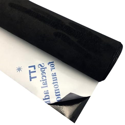 ACESOME alcantara Folie Selbstklebend, 50 x 149cm Stretch Wildleder Optik Kunstleder für Cockpit, Dachhimmel Stoff Kunstleder SelbstklebendSchwarz