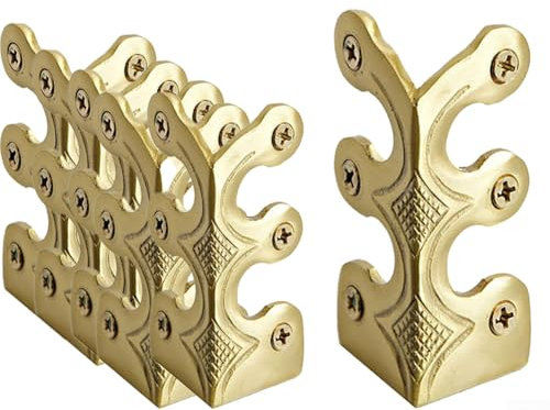 URPIZY Protezione angolare vintage in metallo, in ottone, battiscopa in ottone massiccio, protezione decorativa per spazi residenziali e commerciali (oro)