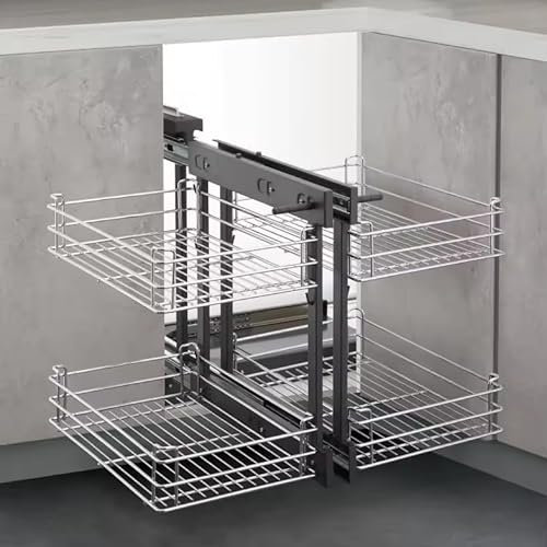 Armario de cocina esquinero con 4 cestas, organizador extraíble, 800 x 900 mm