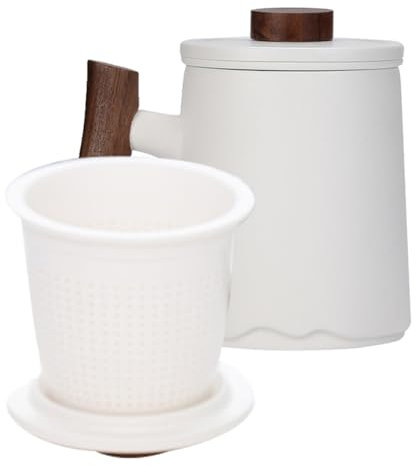VINTORKY Keramik Teetasse Mit Filter Porzellan Trinkbecher Großer Becher Langlebig Spülmaschinenfest Für Tee Und Kaffee Passend Für Haushalt Und Büro