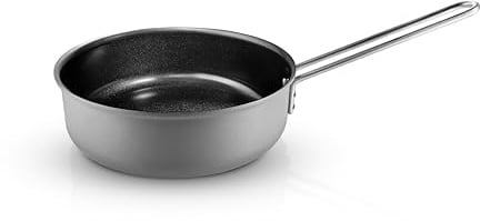 Eva Trio | Grey Line Sauteuse 24 cm keramische Slip-Let®-Antihaftbeschichtung | Ideal zum Braten & Sautieren. Hohen Rändern eignet Sich die Pfanne auch für die Zubereitung von Saucen & Eintöpfen