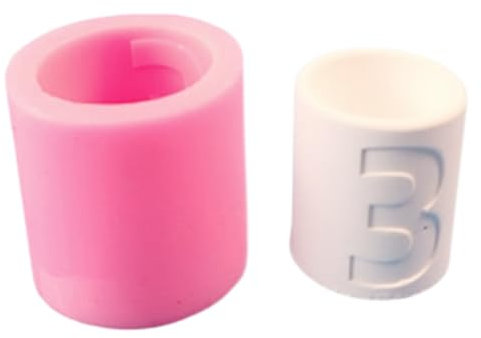 LLHCF Einzigartige Zahlen-Kerzenhalter aus Zement, handgefertigte Zement-Kunstprojekte, Silikonform für Künstler und Enthusiasten