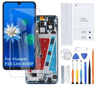 H&LYCYJ Display Bildschirm für Huawei P30 Lite 48MP Blau mit Rahmen