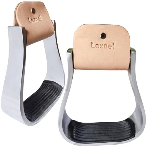 LEXNEL Western-Reitsteigbügel aus Aluminium (silberfarbener Überschuh)