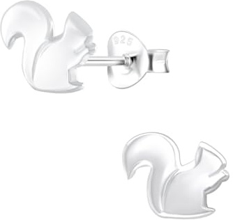 Monkimau Mädchen Ohrringe Squirrel | Ohrstecker aus 925 Sterling Silber | Kinderohrringe hypoallergen