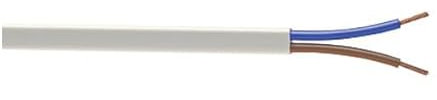 LampStation 2192Y - Cable flexible de PVC plano de 2 núcleos, 0,5 mm, 0,75 mm, 3 A, 6 A, bajo voltaje, color blanco, 5 o 10 metros (0,75 mm)
