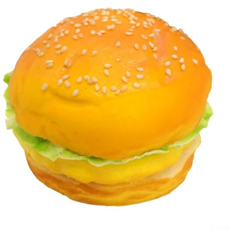 Faux hamburger réaliste en polyuréthane pour présentoirs de restaurant et outils cognitifs Décoration améliorée