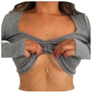 Gold Belly Chain Crossover Bra Body Chain For Women Girls | Gold-Plated Alloy, Adjustable Extension Chains, Multi-Way Wearability, Lightweight Skin-Friendly