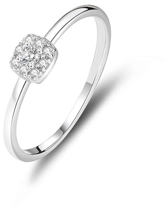Stfery Ringe Platin Damen, Diamantring Echt Gold Personalisiert Gr.47