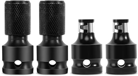 Schlagschrauber Bit Adapter 4 Stück Schlagschrauber Adapter 1/2 auf 1/4 Zoll Multifunktional Bithalter Stecknuss Adapter für Schlagratschenschlüssel und Schraubendreher Bit Halter