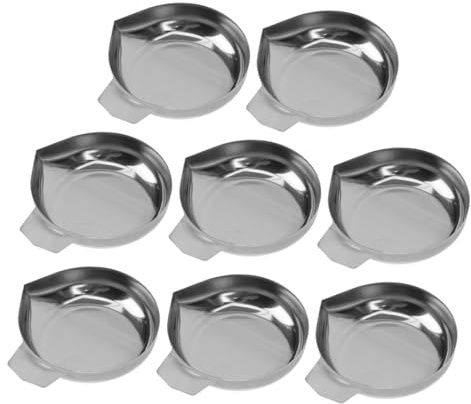 FRCOLOR Plateaux de Pesée Numériques Inox 8 Pièces Bec Verseur Incurvé Cuisine et Laboratoire, Coupelles Multifonctions Compactes pour Poudres Métalliques et Bijoux