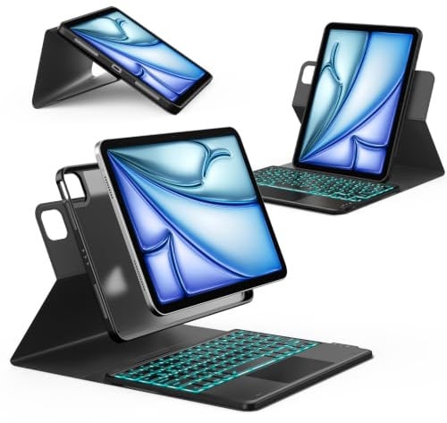 CHESONA Funda con Teclado para iPad 11(A16)/10Gen, Air 11 M4/M3/M2,Air 5/4