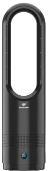 CyclonicAir Pro Compact Climate Bladeless Desk Fan, Heating + Cooling Electric Desk Fan with Remote, 80° Oscillation, LED Display, Sleep Mode & Timer (Graphite Black)