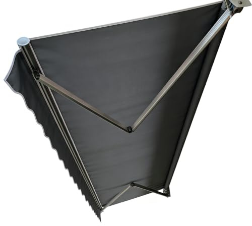 Telo Di Ricambio Per Tenda Da Sole Per Esterno AntiUV(Gray,280x200cm) | copertura di ricambio per Tenda da Sole a Bracci Estensibili Avvolgibile, Poliestere con mantovana Solo tessuto