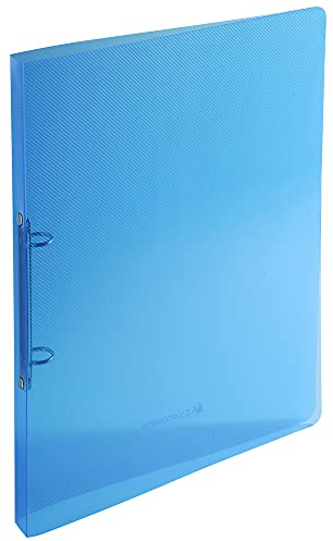 Exacompta 54182E Ringbuch Crystal DIN A4 aus flexiblem transluzentem Polypropylen 2-O Ring Mechanik Rücken 20mm blau ideal für Schule und Büro Ringhefter Ringordner Ringbuchordner