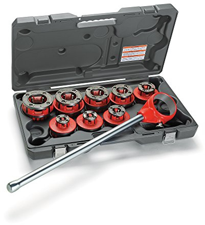 RIDGID 13073 Modell 11-R Satz mit gekapseltem Ratschen-Gewindeschneider, BSPT Schneidköpfe 3/8 bis 1 1/4